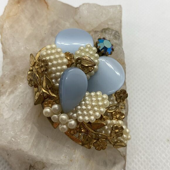 Vintage Lot of 3 Gold Tone Pin Brooch Floral Mod M Jent Gold & White Flower - Picture 11 of 16
